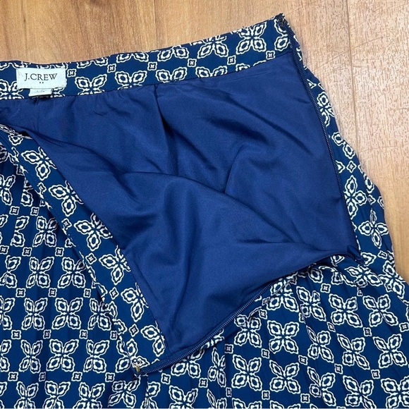 J. Crew Blue and White Smocked Bubble Mini Skirt - Picture 9 of 14